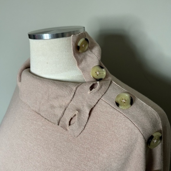 Sanctuary Mock Neck Button Detail Sweater in Apricot, Small - Picture 5 of 12